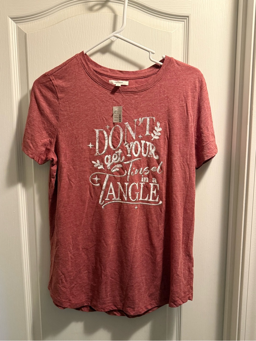 Maurices Red Short-Sleeve Graphic Tee - White Script